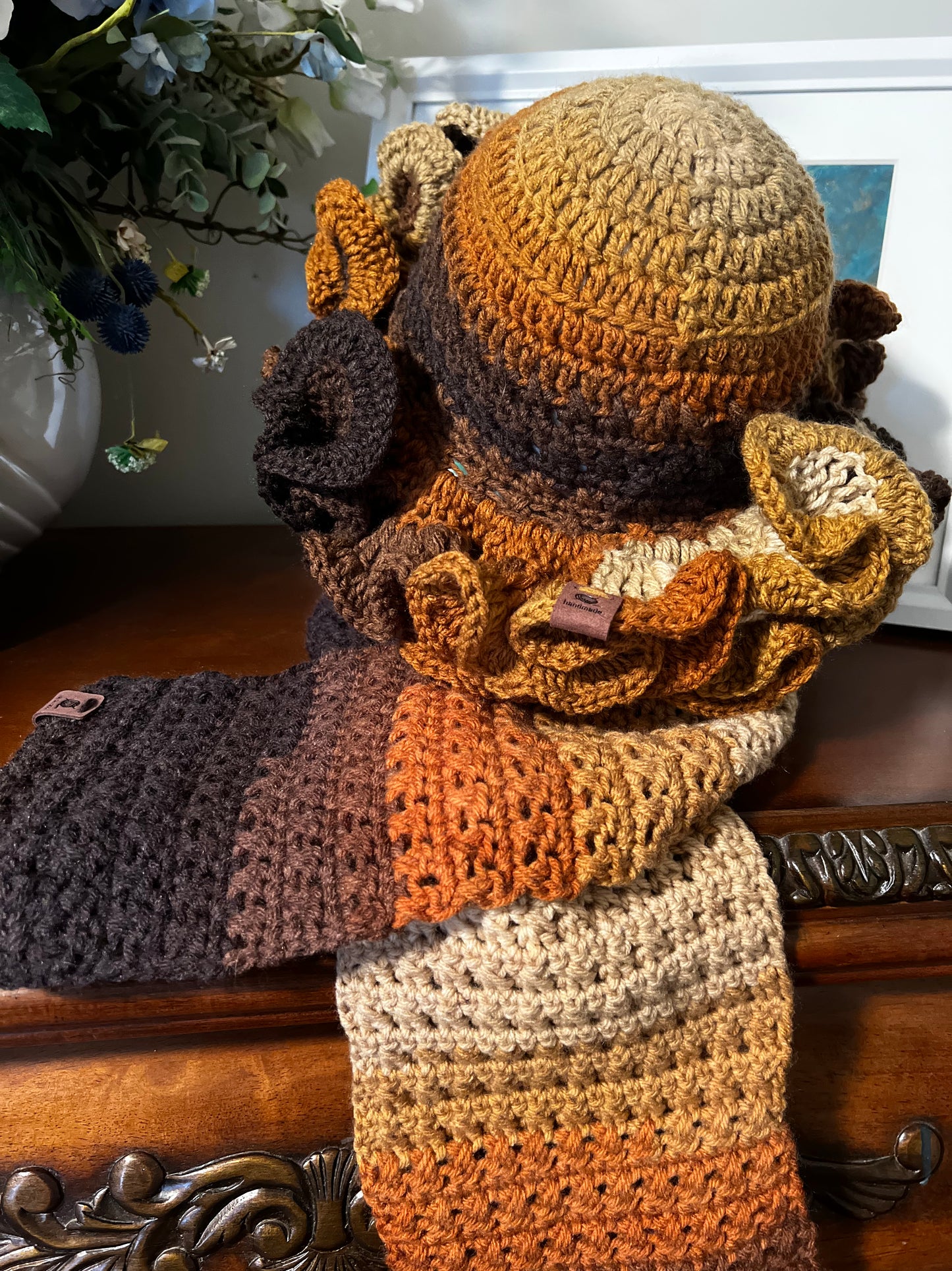 Ruffle Bucket Hat & Scarf