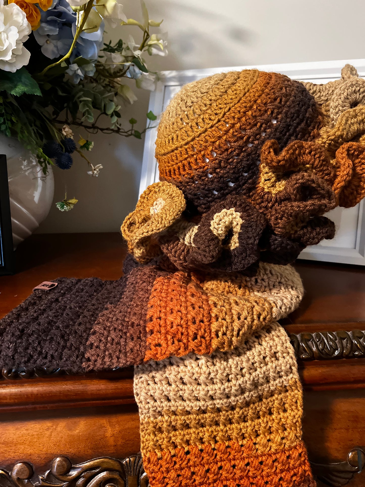 Ruffle Bucket Hat & Scarf
